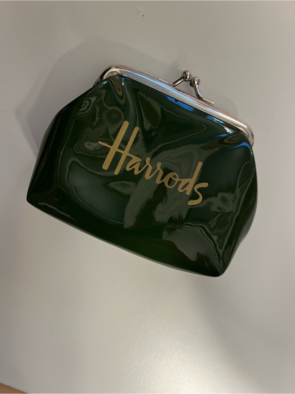 Harrod’s Olive Green Kiss Lock Coin Purse